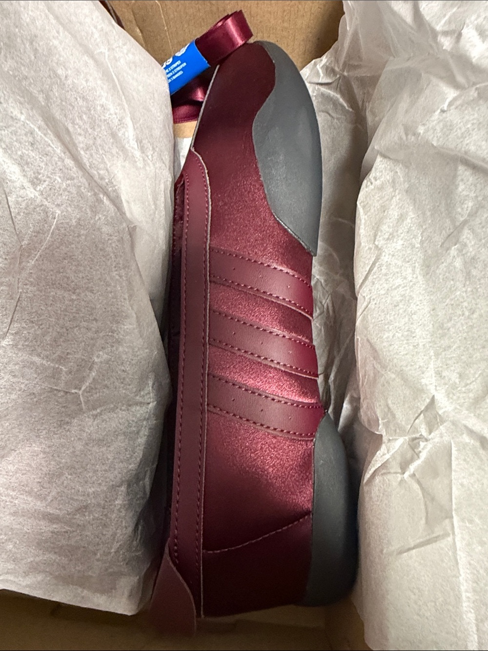 adidas Burgundy Satin Lace-Up Taekwondo Mei Ballet Flats - Picture 6 of 13